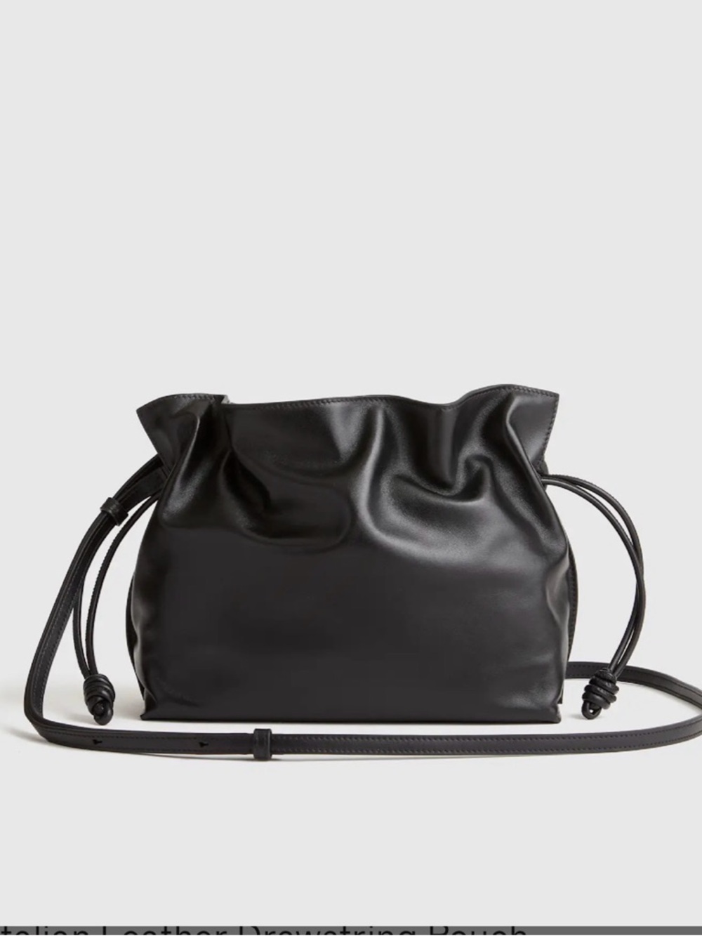 Quince Italian Leather Drawstring Pouch Crossbody
